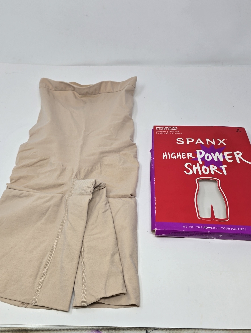 Spanx 2745 Womens Medium Nude Biege Seamless Power High waisted Shapewear